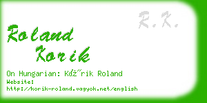 roland korik business card